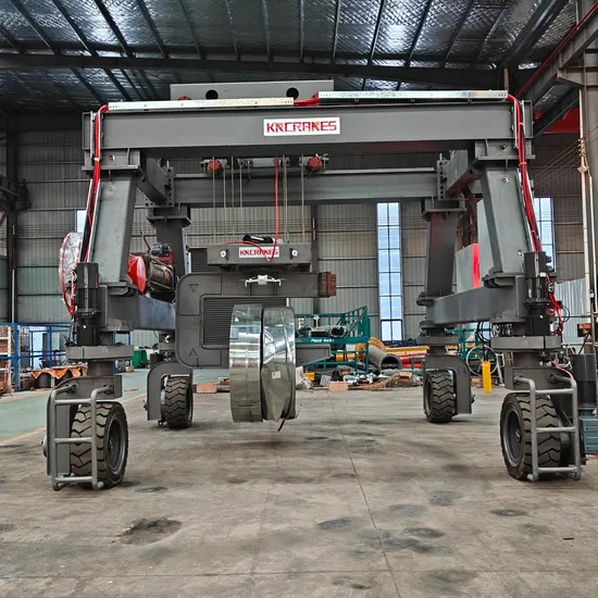 Gru a cavalletto in gomma con paranco elettrico